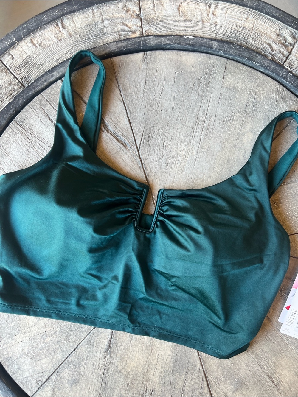 Stunning CALIA by Carrie Underwood Deep Teal V-Notch Swim Top